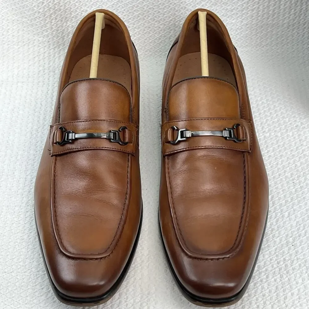 Florsheim Men’s 15184-221 Leather Bit Loafers Cognac Brown 11D Dress Shoes